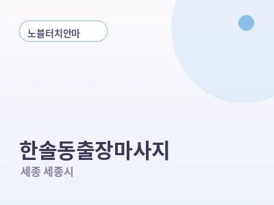 세종 한솔동 출장마사지