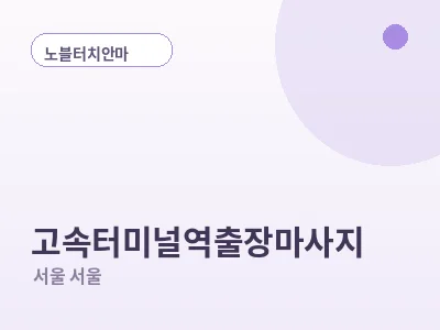 서울 고속터미널역 출장마사지